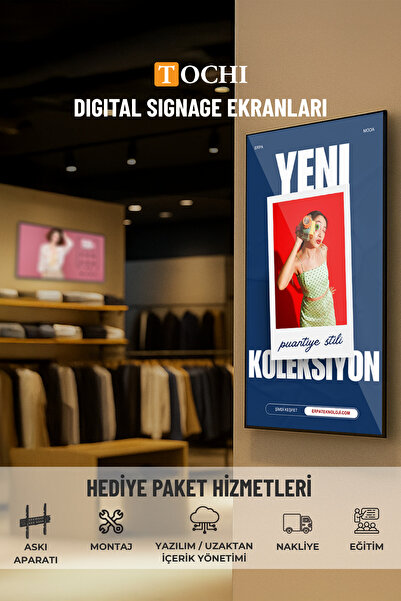 TOCHI Digital Signage Ekran Duvara Monte Yüksek Parlaklık FULL HD 7/24 Reklam...