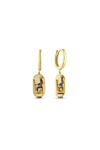 Cenova Jewelry 14 Ayar Altın Hathor Kadın Halka Küpe