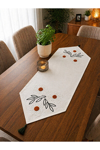 Livera Home Modern Punch Nakışlı Lüks Masa Runner & Amerikan Servisi