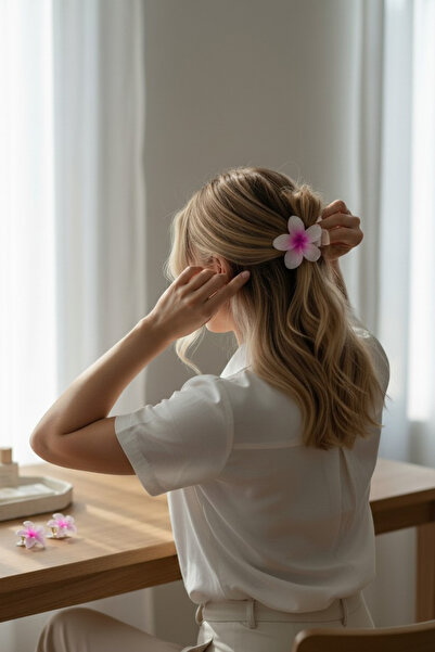 KANİNCHEN Γυναικεία κλιπ μαλλιών με πόρπη από λουλούδια λωτού 3 τεμαχίων, πολ...