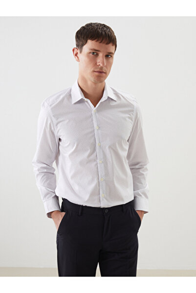 LC Waikiki Slim Fit Long Sleeve Patterned Poplin Men's Shirt