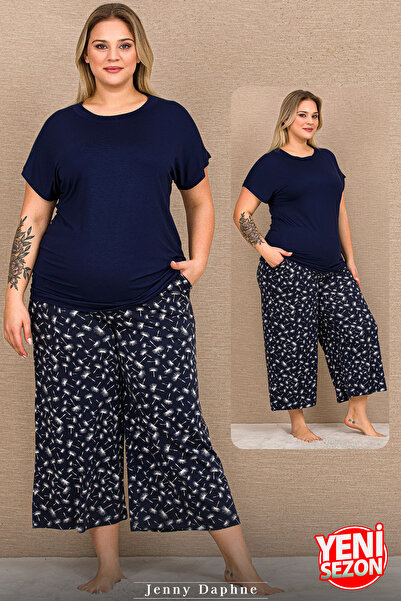 Jenny Daphne Γυναικείο Σετ Πιτζάμες Βισκόζης Μεγάλου Μεγέθους – Άνετο Σετ Πιτ...