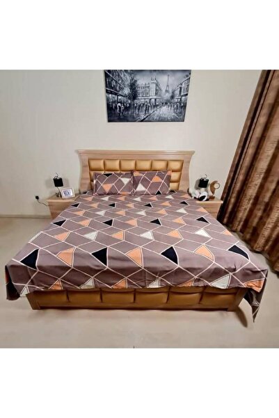 Yellow Drapes Boho Print King Size Bedsheet 108x108 Inches with Pillow Covers...