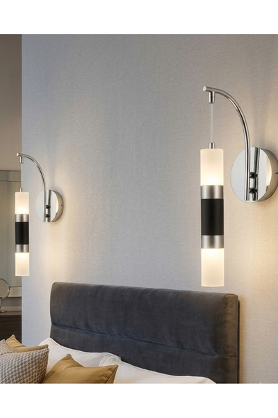 bella lighting Premium Krom Ithal Kaplama Modern Çubuk Aplik Sarkıt Tasarım L...