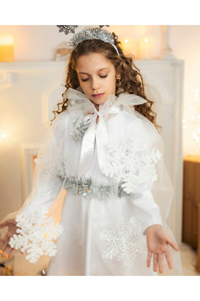 fustite cu luminite Χριστουγεννιάτικη Κάπα, Λευκή Νιφάδα Χιονιού, από Τούλι S...