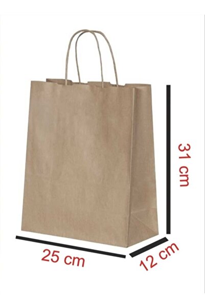 Proted Kurumsal 25 Adet Kağıt Saplı Çanta 25x12x31 ( 25 Adet ) ( Kağıt Poşet ...