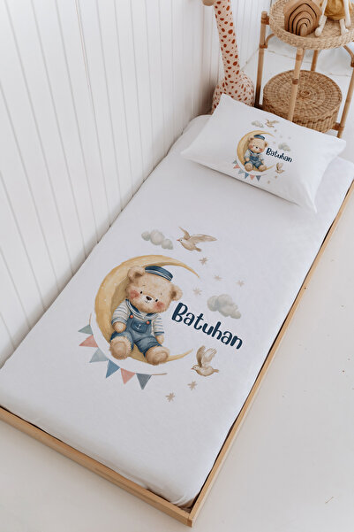 Lilabio İsme Özel %100 Pamuk Bebek Ve Çocuk Tek Kişilik 165 X 225 Cm Pike Tak...