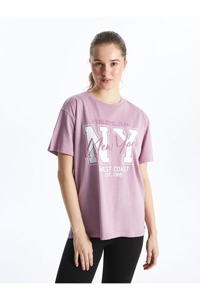 LC Waikiki XSIDE ACTIVE Bisiklet Yaka Baskılı Kadın Spor Tişört