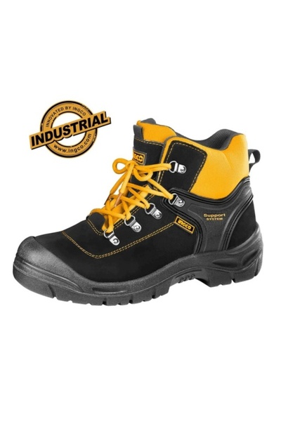 Ingco Μαύρες σουέτ μπότες ασφαλείας με ατσάλινη μύτη 42