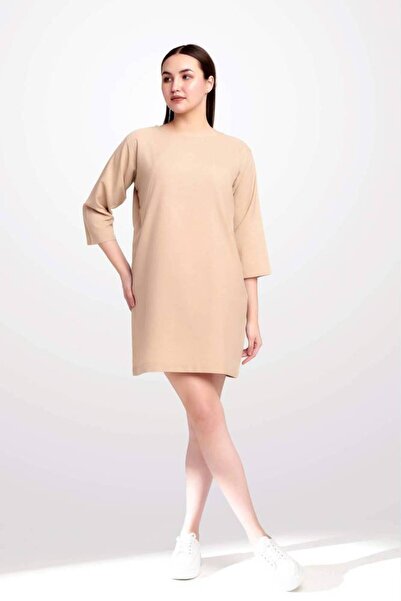 OEMS Casual Comfort Beige Linen Dress - XL