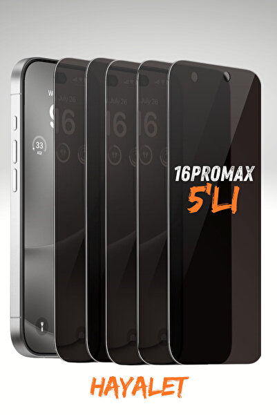 PSGT 5'li Iphone 16ProMax Uyumlu Tam Kaplayan Hayalet Ekran Koruyucu Kırılmaz...