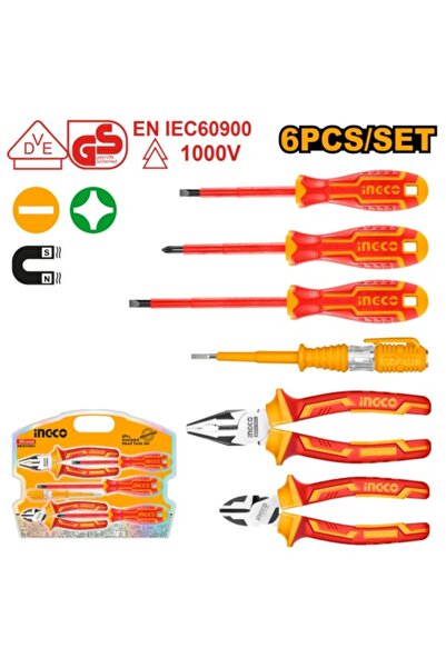 Ingco Σετ εργαλείων ηλεκτρολόγου 6 τεμαχίων HKIST 3061
