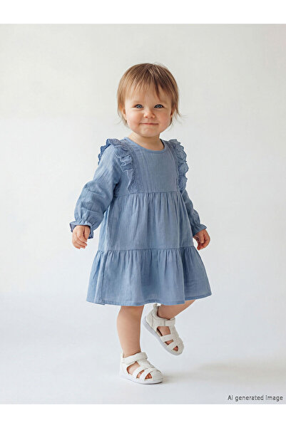 LC Waikiki Nevavm Frilly Baby Girl Muslin Dress with a Difference