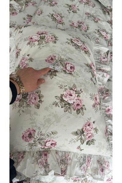 AHSEN TASARIM Ruffled Sheet Set with Elasticated Skirt, Duvet Cover Set, Bedspread, Quilt Set