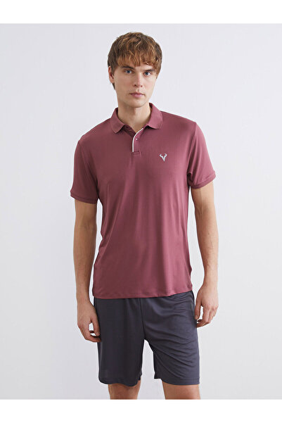 LC Waikiki Nevavm Men's Sports T-Shirt with Polo Collar and Embroidery
