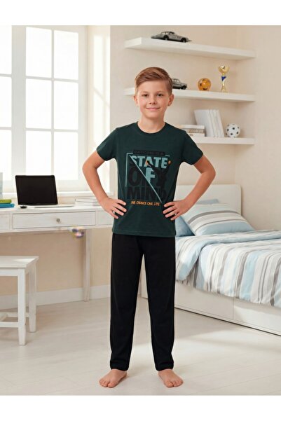 LİLA İÇ GİYİM Σετ πιτζάμες για αγόρια με στάμπα και κοντά μανίκια