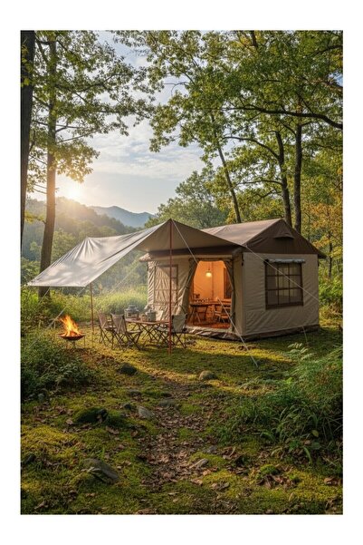 ozbience 420D Oxford Kumaş Şişme Çadır, 10-12 Kişilik, Su Geçirmez, 350x350x2...