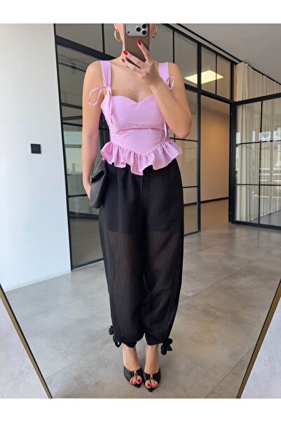 BB Bensu Buyruk ΣΟΡΤΣ ΜΕ ΦΟΝΤΟΥΡΑ ΚΑΙ ΔΙΑΦΑΝΕΙΑ ΚΑΤΑΣΚΕΥΗ, ΠΑΝΤΕΛΟΝΙ ΣΑΛΒΑΡ Μ...