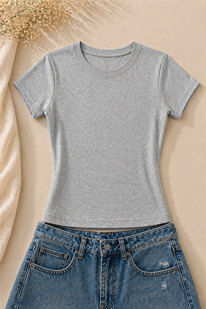 EVIus Γυναικείο μπλουζάκι με λαιμόκοψη Basic Crew Neck