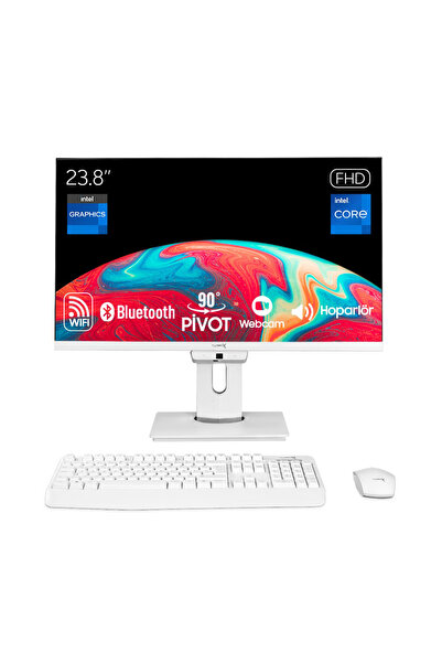 TURBOX TAx1866 i5 6400 8GB Ram 256GB SSD 23.8 inç FHD Pivot WiFi BT Webcam Al...