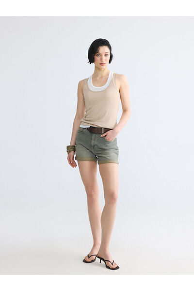 LC Waikiki Ozmarka New Season U-Neck Double-Look Women's Undershirt