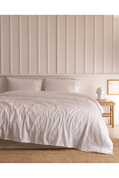 Madame Coco Estampe King Size Ranforce besticktes Bettbezug-Set