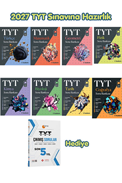 Tudem Yayınları Tudem TYT Türkçe -Matematik-Geometri-Fizik-Kimya-Biyoloji-Tar...