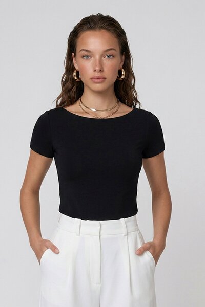 VAGGON Κοντομάνικη Μπλούζα με Λαιμόκοψη Kayak Basic