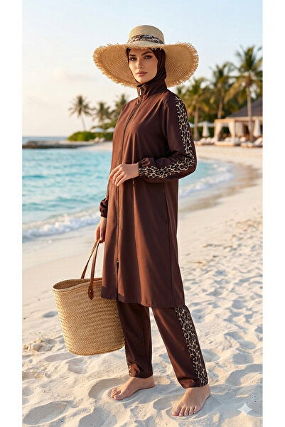 dilberfashion Σετ μαγιό με λεοπάρ σχέδιο και κορδόνι στη μέση, δώρο με κορδόν...