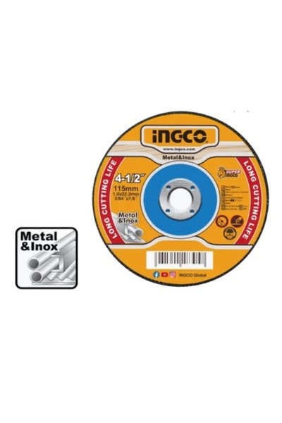 Ingco Λειαντικός δίσκος κοπής 115 x 1.2 χιλ. σετ 50 τεμαχίων