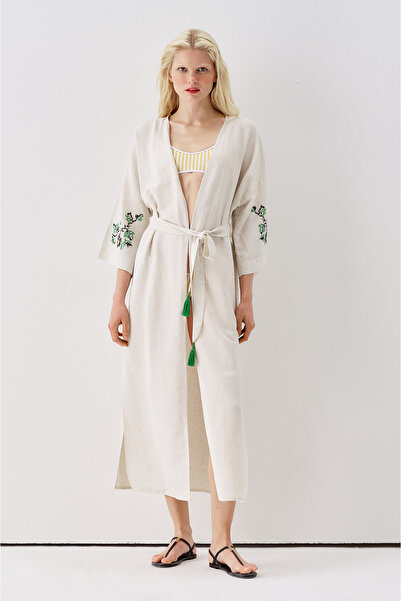 Sagaza Studio SS6186 Λινό Κιμονό με δέσιμο