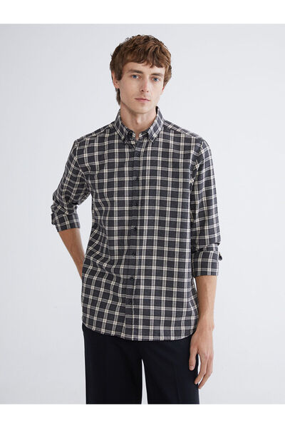 LC Waikiki Nevavm Regular Fit Plaid Men's Lumberjack Shirt with Difference