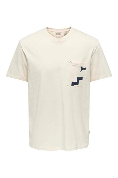 Only & Sons Onsperry Life Reg Leaf Ss Pockettee Ecru muška majica 22025286