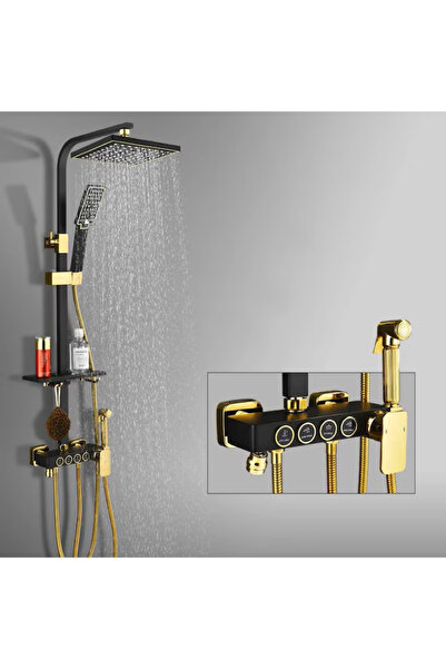 CasaDesteapta.ro Στήλη ντους, Σετ ντους 4 λειτουργιών και τηλέφωνο ντους με ε...