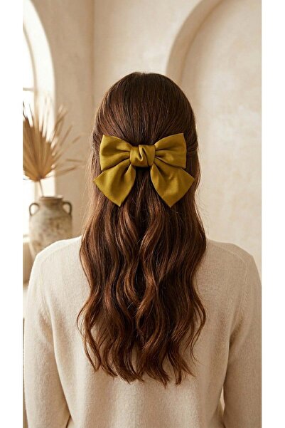 Katia&Bony Σατέν Φιόγκος Αυτόματη Πόρπη Κίτρινη