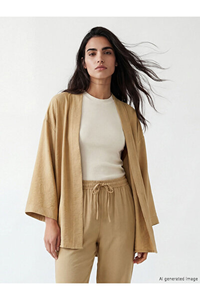 LC Waikiki Vizyon New Season Shawl Collar Oversized Women's Kimono