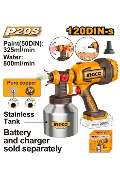 Ingco Πιστόλι ψεκασμού 20 V 800 ml 120 DIN-s CSGLI 20041