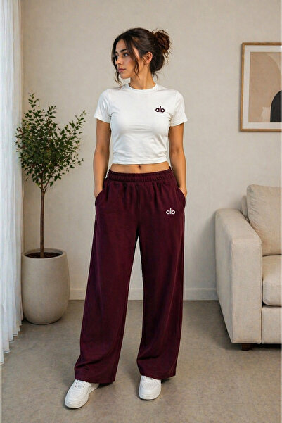 ZAVIXO Γυναικείο Crop T-Shirt & Σετ Χαλαρό Παντελόνι, 100% Βαμβάκι, Καθημεριν...