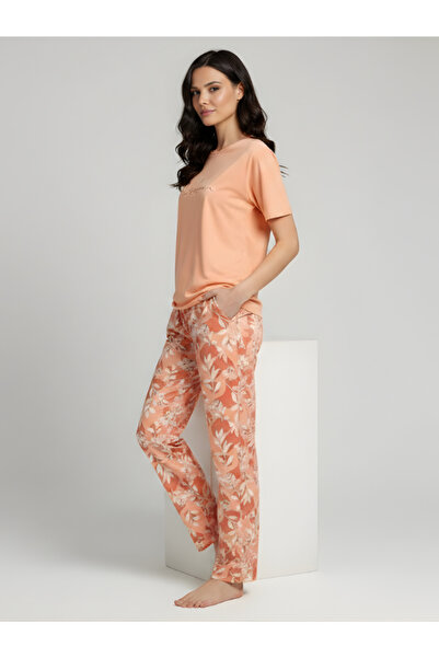 Pijamask ΓΥΝΑΙΚΕΙΟ ΣΕΤ ΠΙΤΖΑΜΑΣ ΜΕ ΚΟΝΤΑ ΜΑΝΙΚΙΑ ΚΑΙ ΣΧΕΔΙΑ