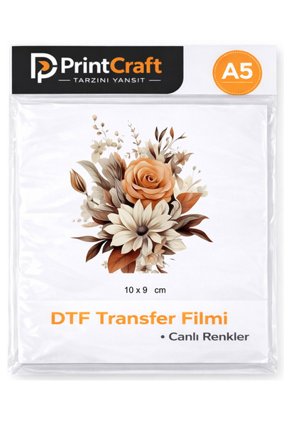 Palo Santo 10x9 cm Çiçek Demeti Modeli Ütü ile Yapışan DTF Transfer Baskı (A5)