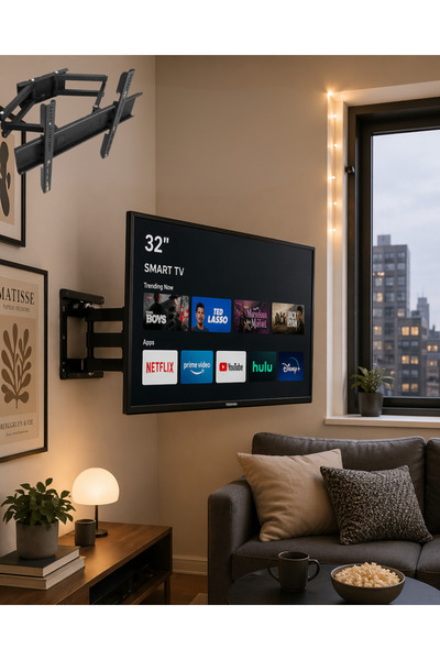 Premini Döner ve eğimli TV duvar askısı, 32-55 inç ekran uyumu, kolay montaj