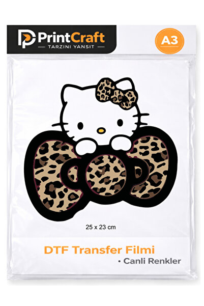 Palo Santo 25x23 cm Hello Kitty Modeli Ütü ile Yapışan DTF Transfer Baskı (A3)