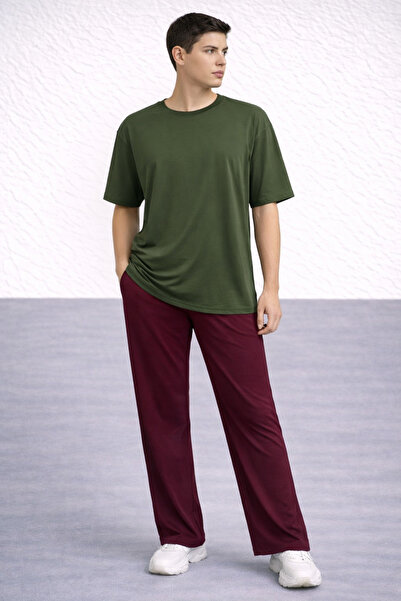 ZAVIXO -ERKEK Oversize Σετ 2 τεμαχίων 100% Βαμβάκι Καθημερινό Άνετο Συνδυασμό...