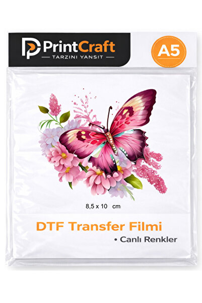 Palo Santo 8,5x10 cm Pembe Kelebek Modeli Ütü ile Yapışan DTF Transfer Baskı ...
