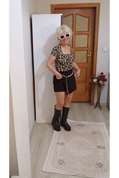 Butik Leopar kısa kollu bluz
