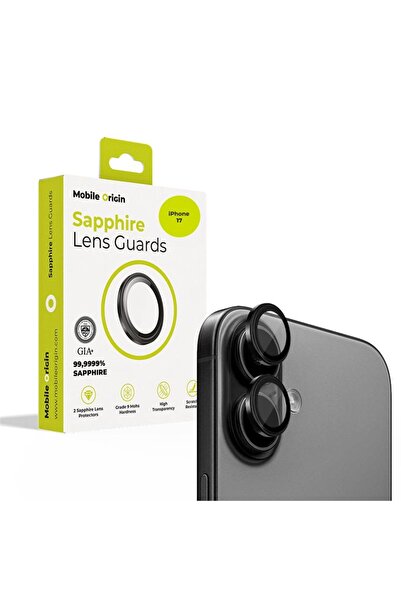 Mobile Origin Προστατευτικό Φακού Κάμερας από Ζαφείρι για iPhone 17 - Μαύρο
