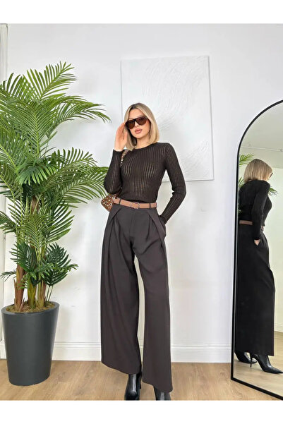 Misscix Γυναικεία Παντελόνια Σλιμ σε χρώμα Εσπρέσο