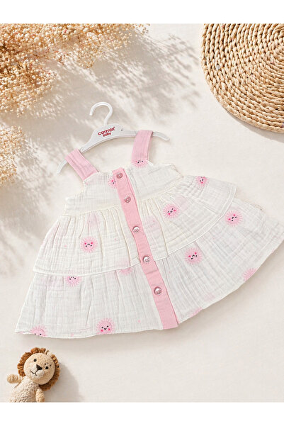 Carmin Baby Carminbaby pamuklu önden açık müslin elbise