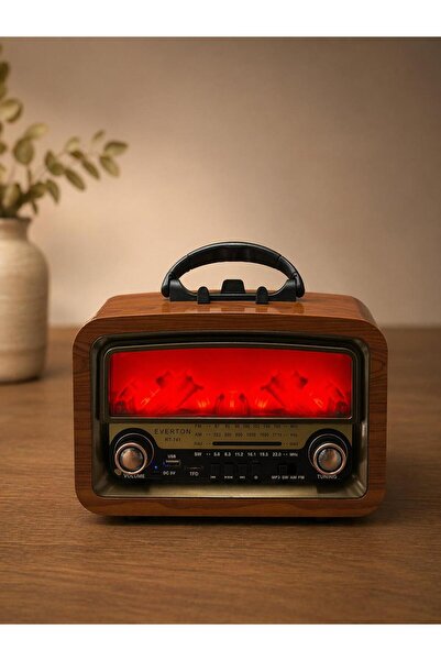 Everton Rt-741Vintage Bluethoot Music Player Radio with Fireplace