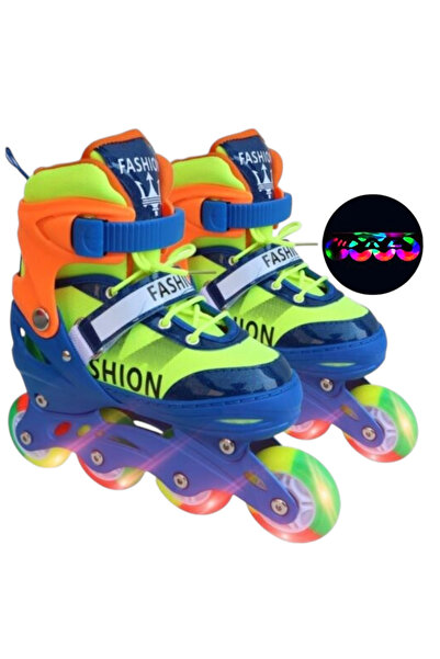 OEM Παιδικό ρόλεϊ 802AT, ρυθμιζόμενο Μ 35-38, με ρόδες LED, μπλε